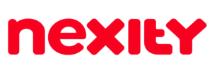 logo rouge « nexity » minimaliste